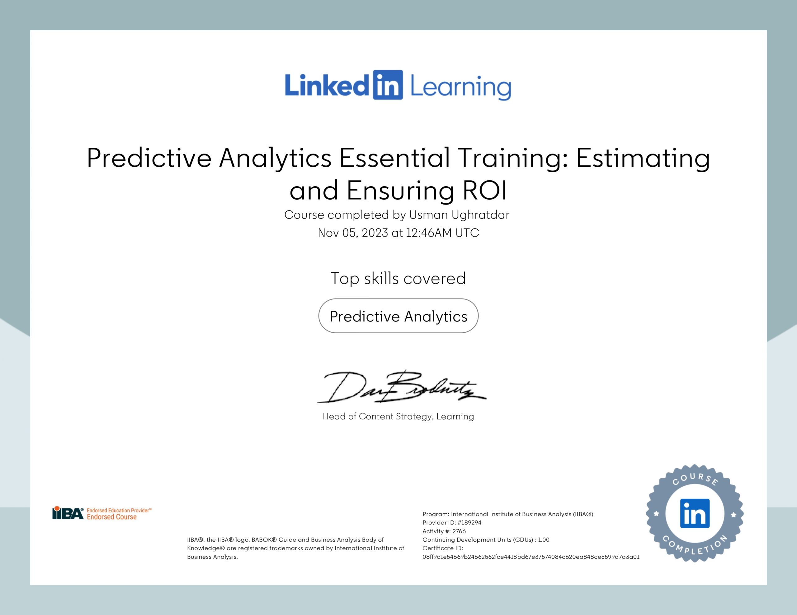 Predictive Analytics Essential Training Estimating and Ensuring ROI