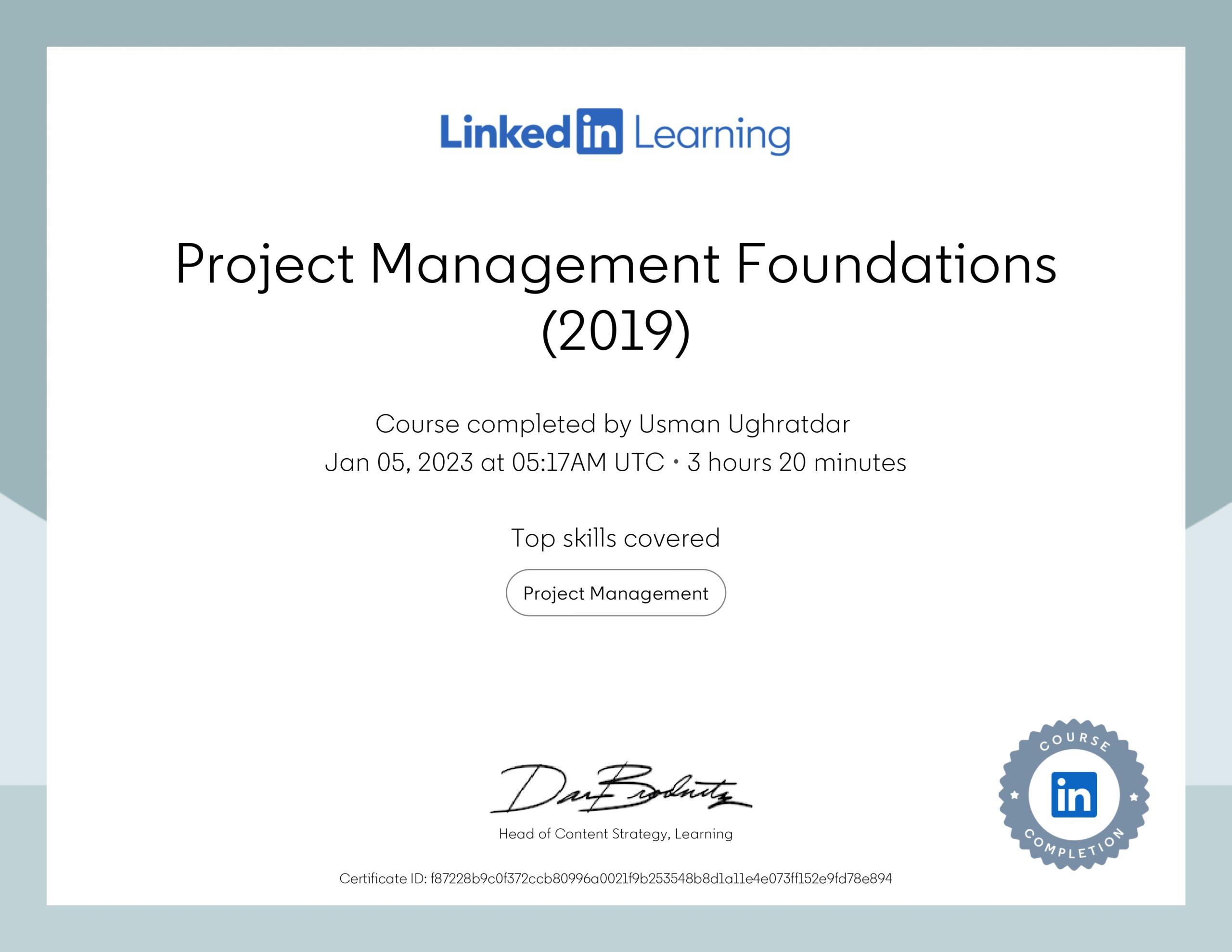 Project Management Foundations 2019