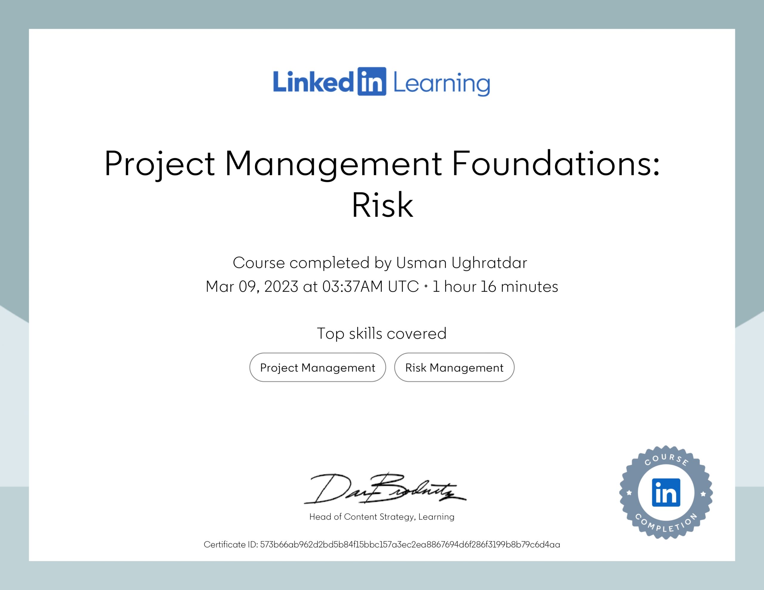 Project Management Foundations Risk