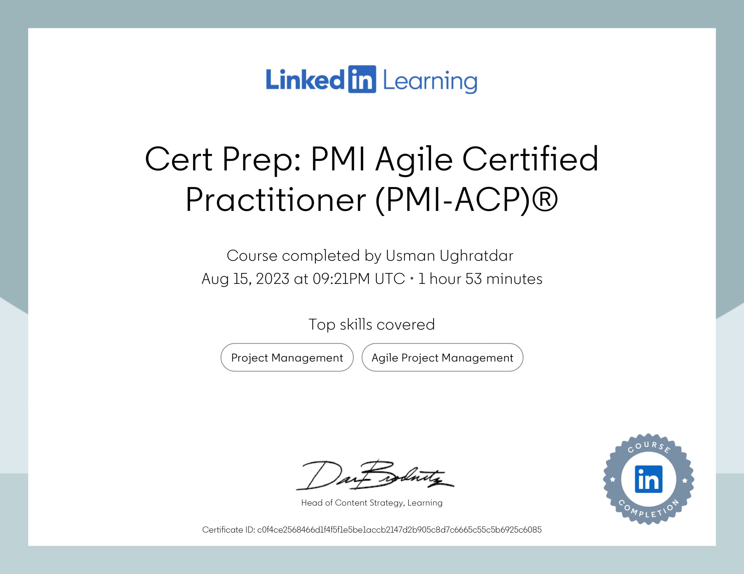 Cert Prep PMI Agile Certified Practitioner PMIACP